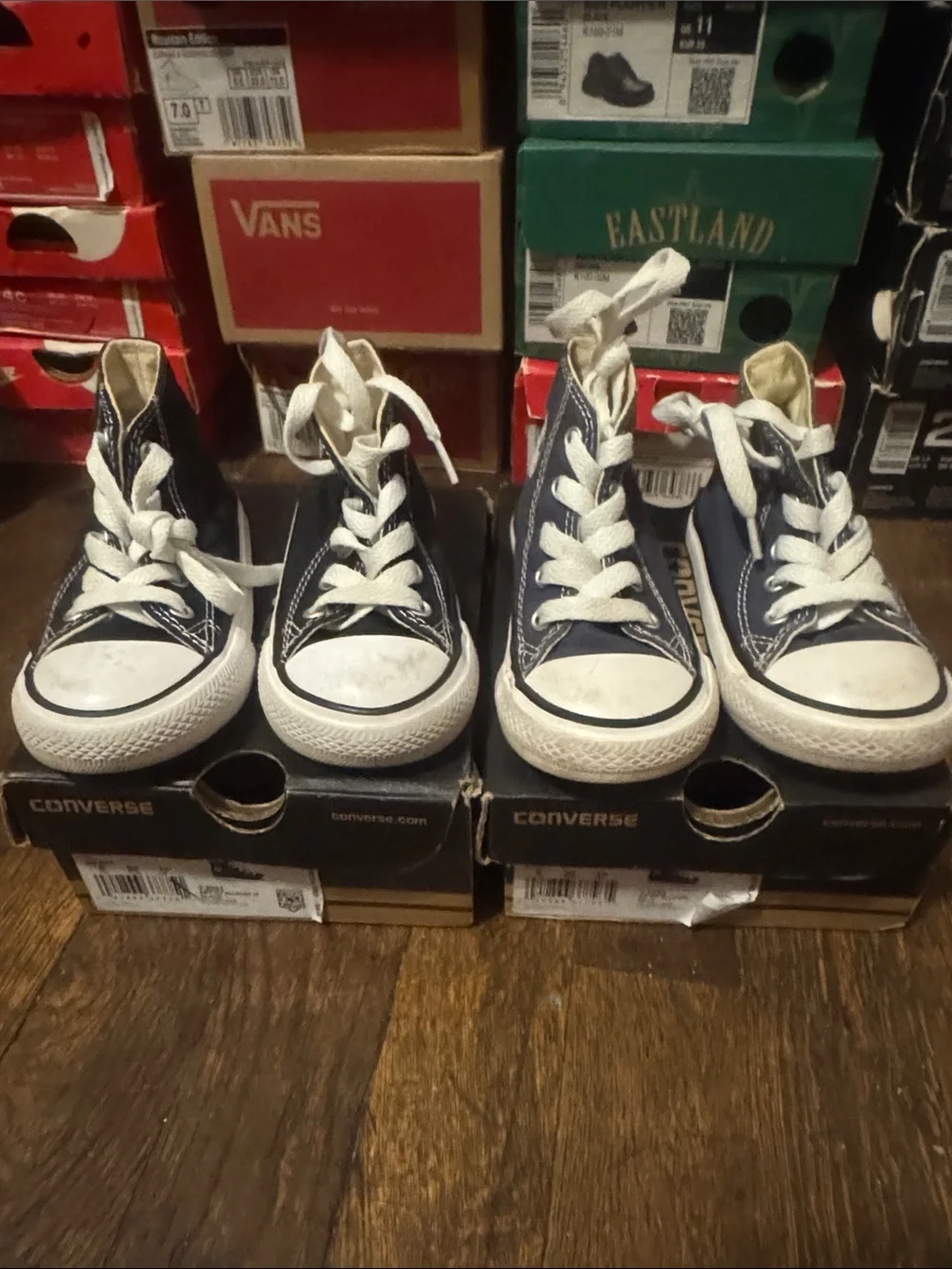 Converse Navy and White High-Top Canvas Sneakers